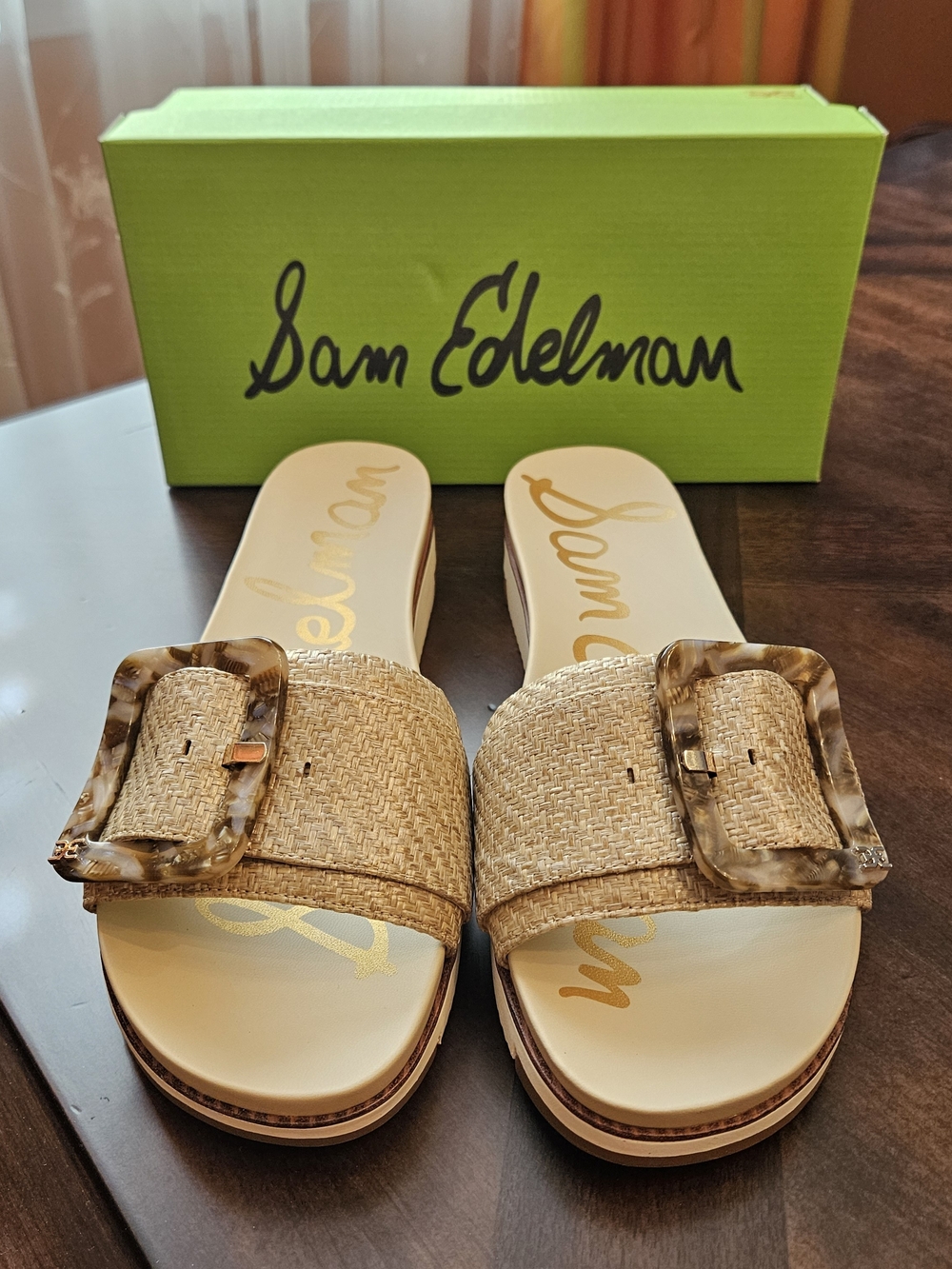 NIB Sam Edelman Women's Ariane Eggshell Woven Sandals Size 9M